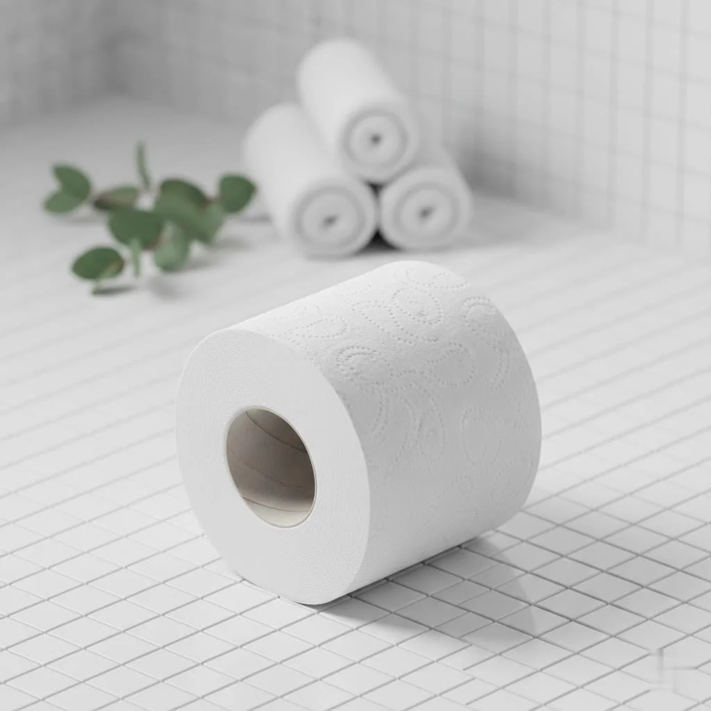 Kirkland Signature toilet paper rolls stacked